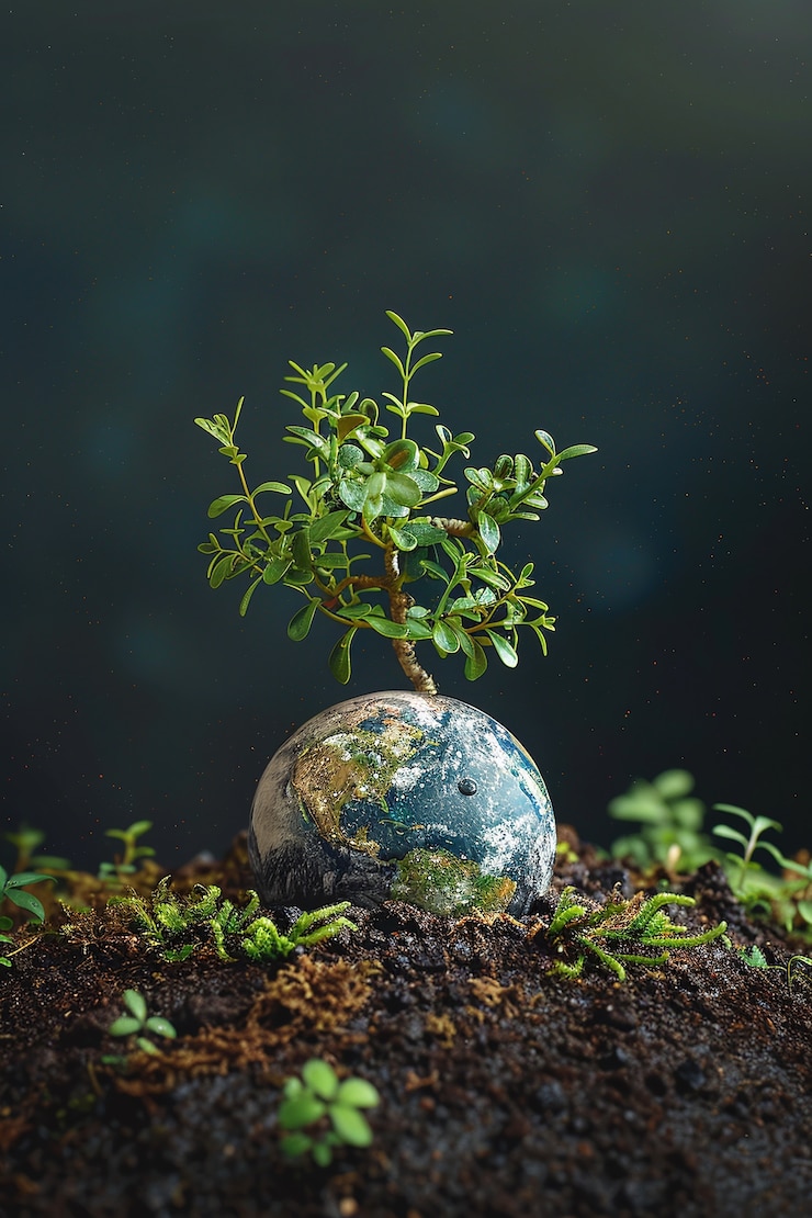 Kostenlose Foto der planet erde ist von natur und vegetation umgeben
