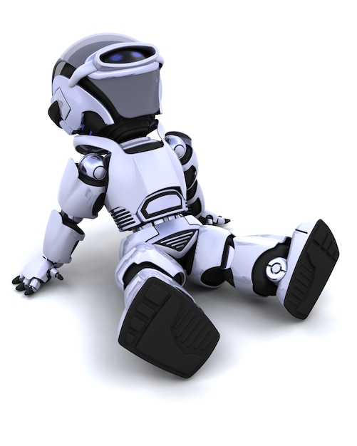 Der Roboter lehnt sich zurück und entspannt sich