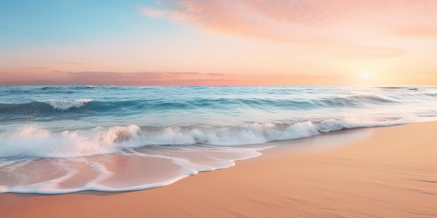 Kostenloses Foto der weite strand und die wellen im hintergrund der ruhigen küste