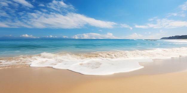 Kostenloses Foto der weite strand und die wellen im hintergrund der ruhigen küste