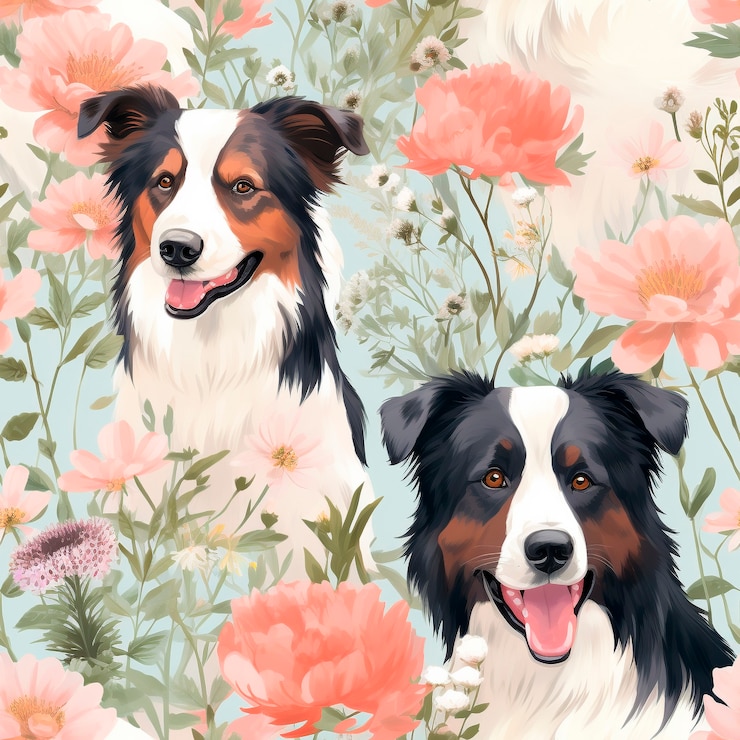 Kostenlose Foto design von hundemuster im digitalen kunststil