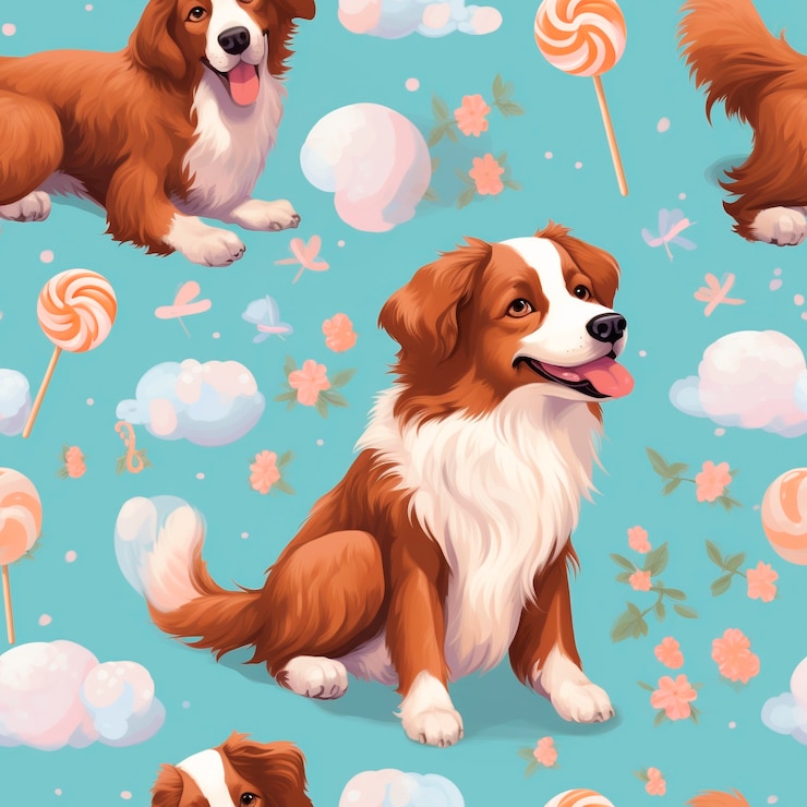 Kostenlose Foto design von hundemuster im digitalen kunststil