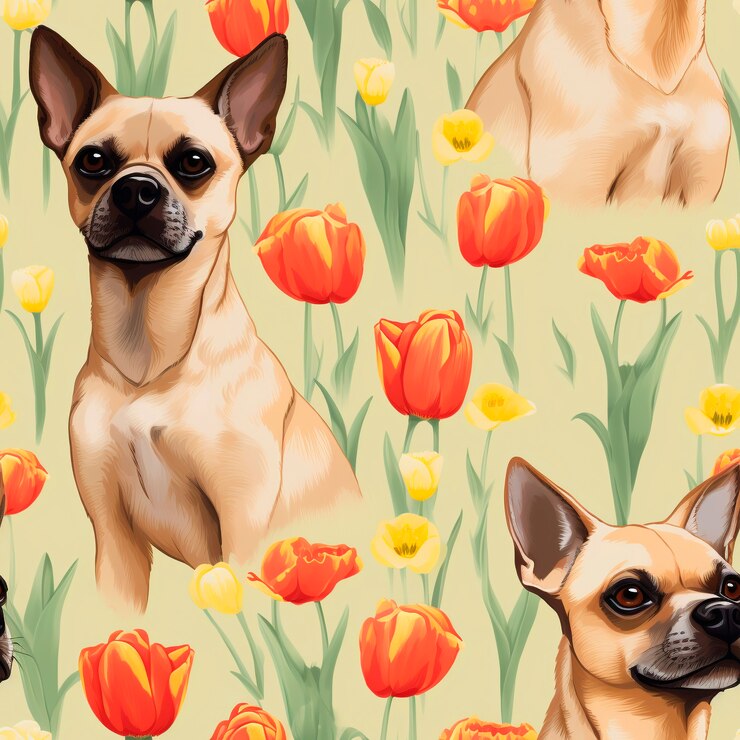 Kostenlose Foto design von hundemuster im digitalen kunststil