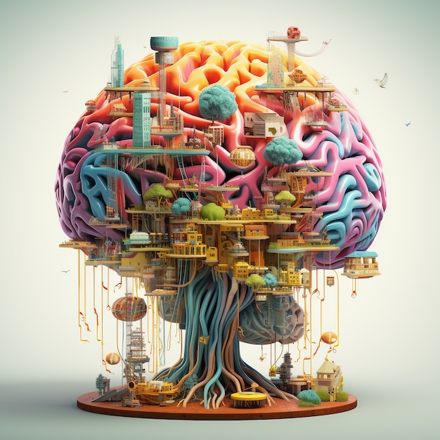 Detaillierte Struktur des menschlichen Gehirns