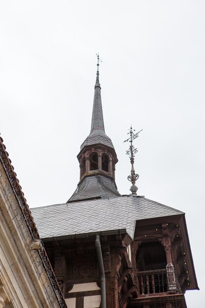 Details von Schloss Peles aus Sinaia, Rumänien. Mittelalterliche Burg