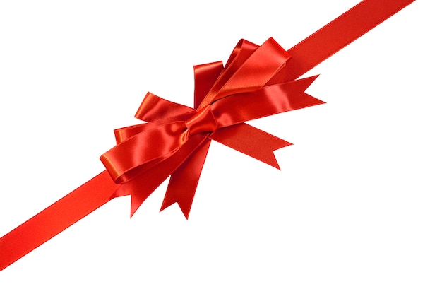 Diagonal roten Geschenk Bogen und Band