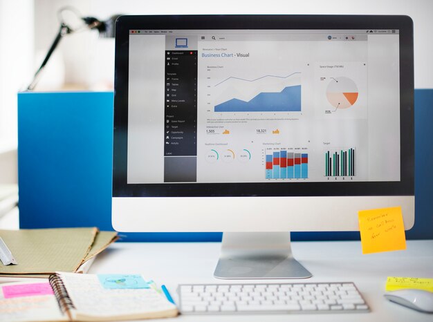 Diagramm-Wachstums-Erfolgs-Strategie-Marketing-Computer-Konzept