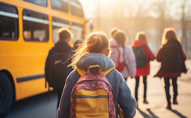 Die Ansicht junger Schüler, die die Schule besuchen