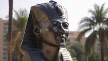 Kostenloses Foto die antike pharaonenstatue symbolisiert die ägyptische kultur und geschichte, die von der ki generiert wurde