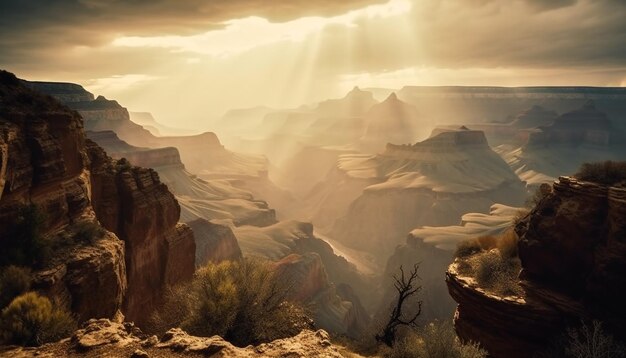 Kostenloses Foto die beeindruckende schönheit der majestätischen sandsteinfelsennatur wird von ki erzeugt