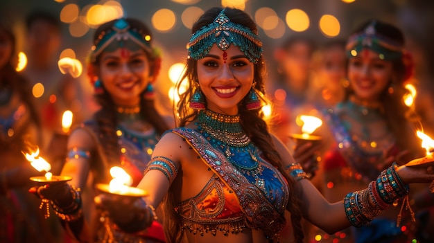 Kostenloses Foto die lebendigen farben des navratri-festivals