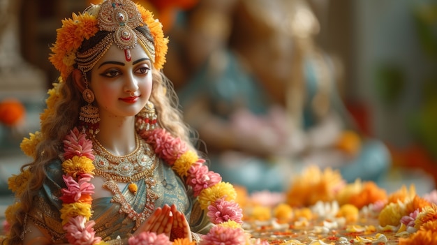 Kostenloses Foto die lebendigen farben des navratri-festivals