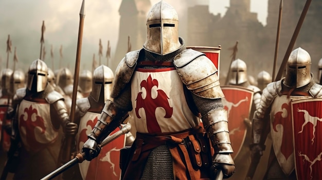 Die mittelalterliche historische Darstellung des Ritters
