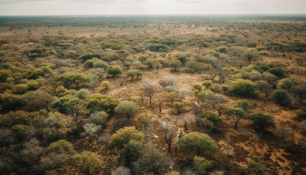 Kostenloses Foto die panoramische savannenlandschaft zeigt die schönheit der natur in extremem, von ki erzeugtem gelände