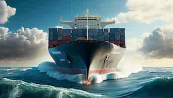 Kostenloses Foto die schifffahrtsbranche liefert fracht auf großen containerschiffen mit generativer ki