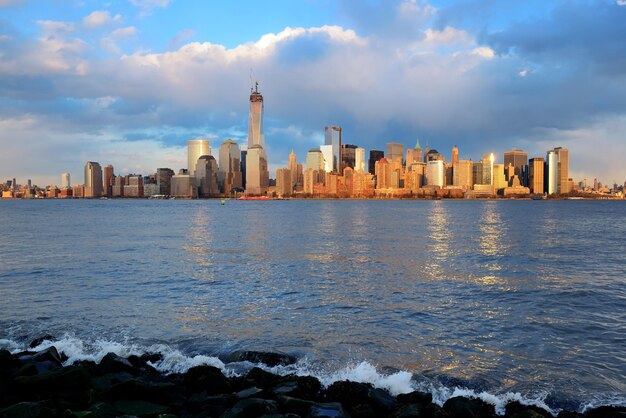 Die Skyline von Downtown Manhattan