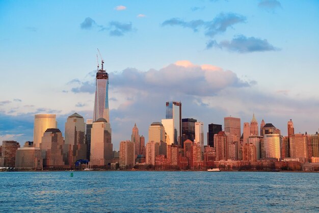 Die Skyline von Downtown Manhattan