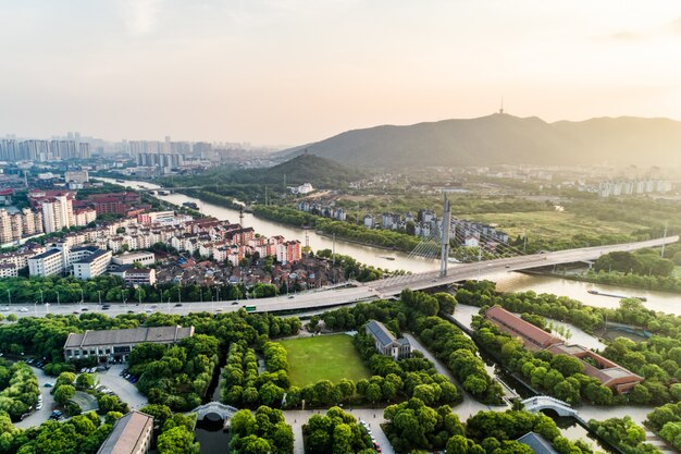 Die Stadt Sonnenuntergang