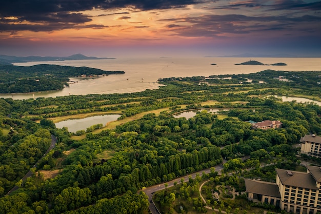 Die Stadt Sonnenuntergang