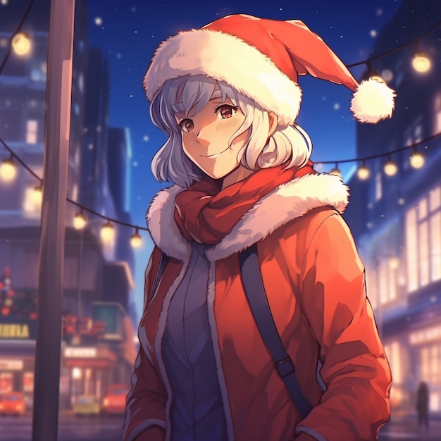 Kostenloses Foto die weihnachtszeit der anime-charaktere