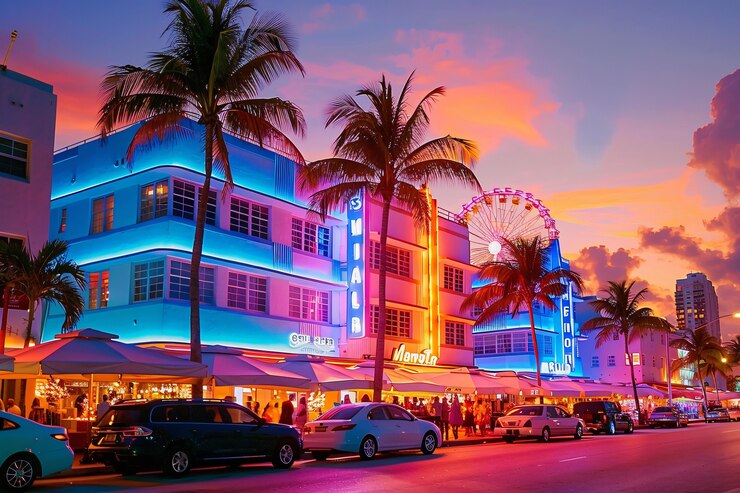 Kostenlose Foto die wunderschöne marktszene in miami bayside