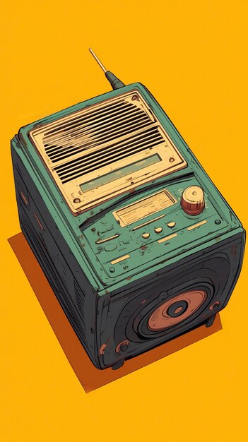 Digitale Art-Illustration eines Retro-Radio-Geräts