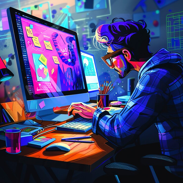 Kostenlose Foto digitale art-stil-illustration von grafikdesigner