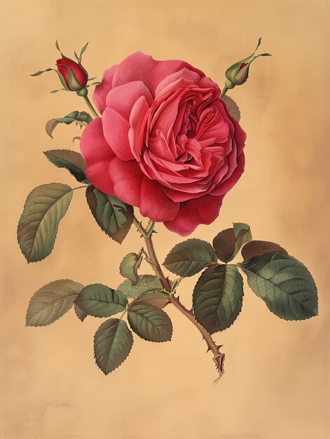 Digitale Kunst aus Vintage-Rosen