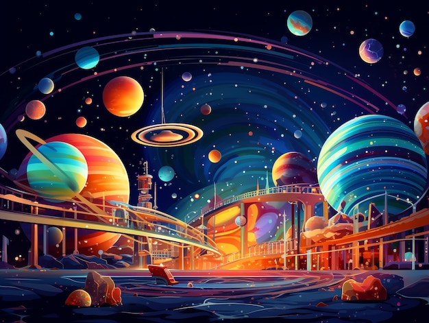 Digitale Kunst der Planeten der Galaxie