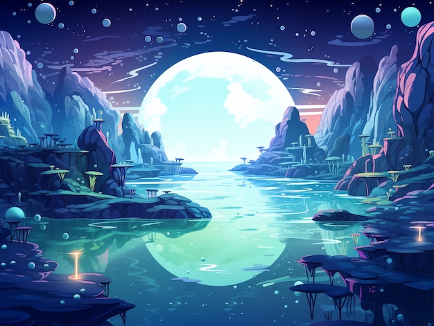 Digitale Kunst der Planeten der Galaxie