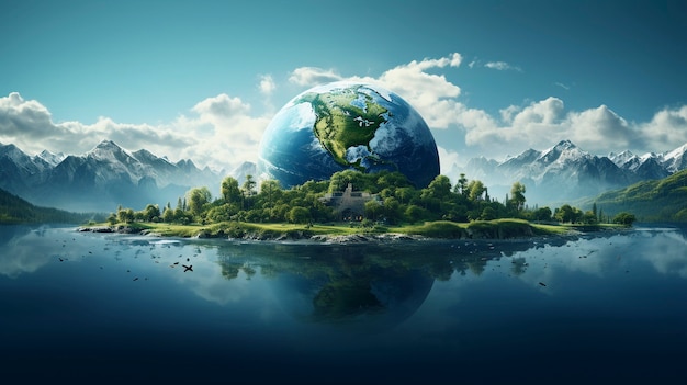 Digitale Kunst mit dem Planeten Erde