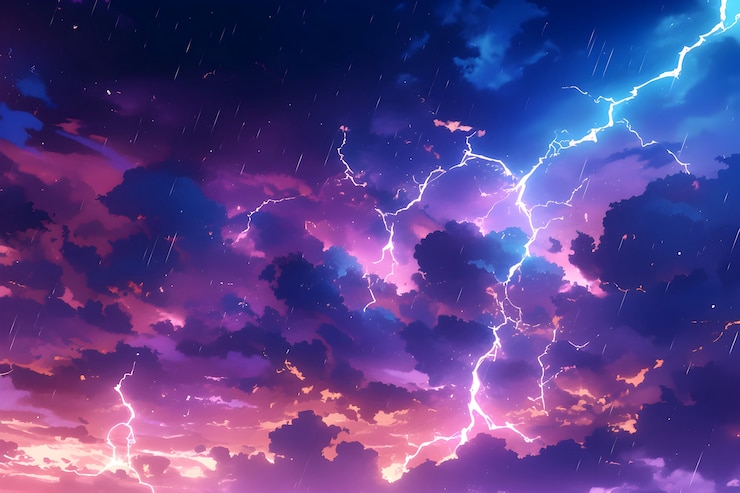 Kostenlose Foto digitale kunst-stil-illustration von gewitter