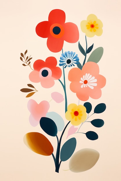 Digitale Kunst von organischen Blumenformen