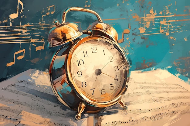 Digitale Malerei einer alten Uhr