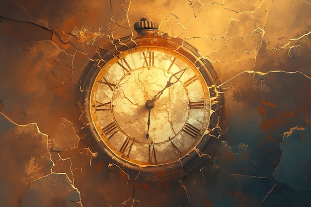 Digitale Malerei einer alten Uhr