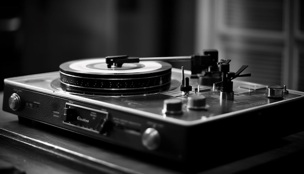 DJ dreht Sound im Nachtclub mit von KI generierter Ausrüstung