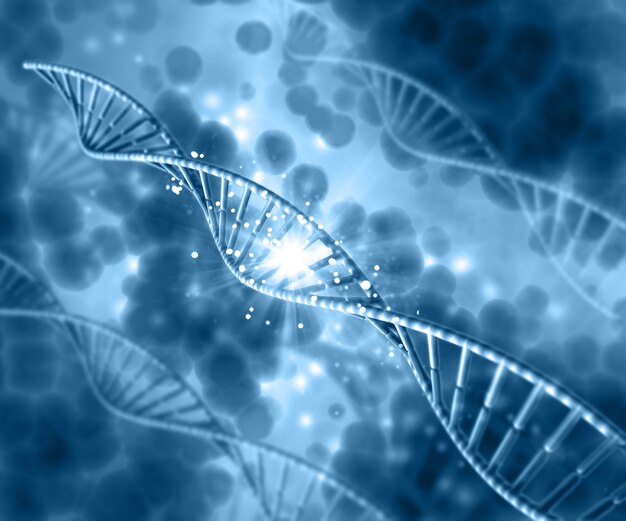 DNA auf einem blauen Hintergrund verwischen