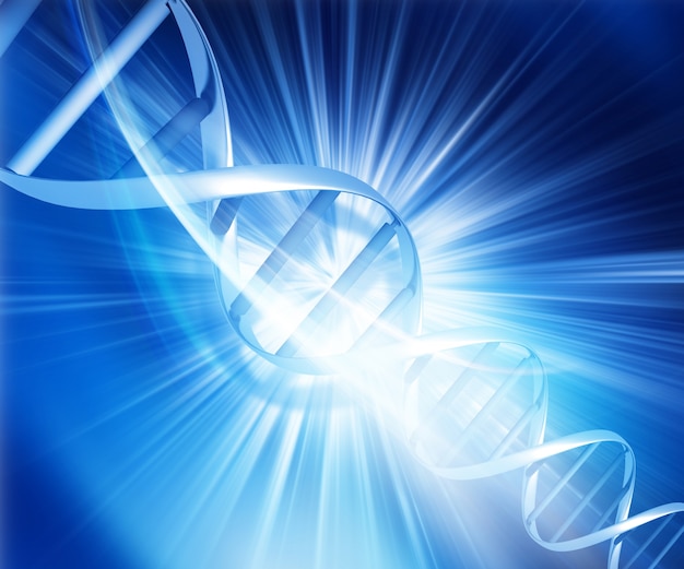 DNA-Stränge auf abstrakten Hintergrund
