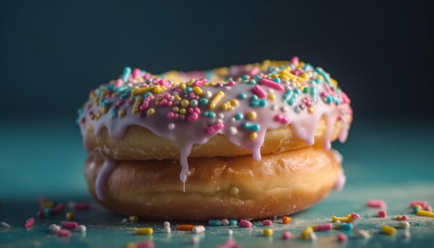 Kostenloses Foto donut mit schokoladenglasur und streuseln, generiert von ki