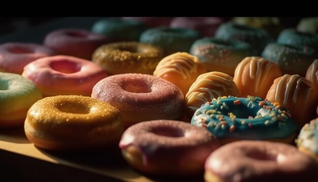 Donut-Stapel ein von KI generierter Gourmet-Genuss