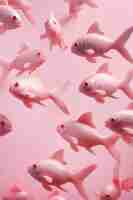 Kostenloses Foto draufsicht 3d rosa fisch im studio