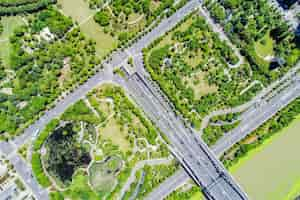 Kostenloses Foto draufsicht auf brücke