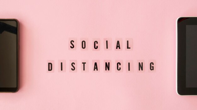 Draufsicht auf das Konzept der sozialen Distanzierung