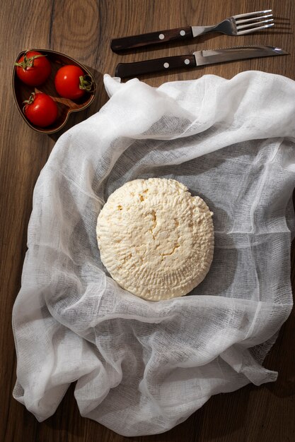 Kostenloses Foto draufsicht auf köstlichen frischkäse