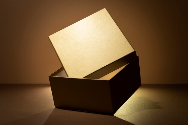 Draufsicht auf Mystery-Box-Konzept
