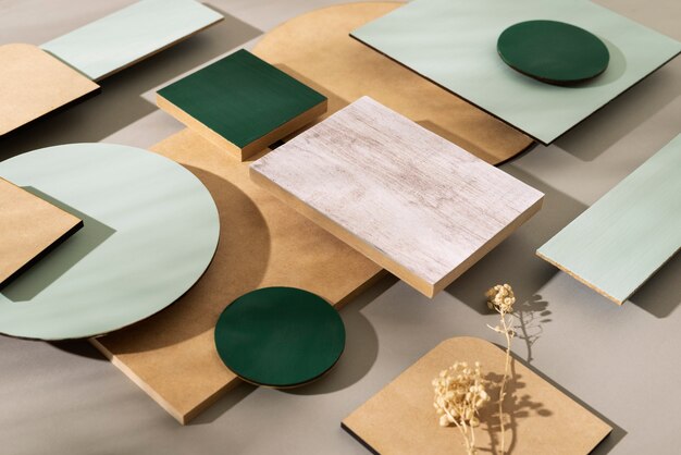 Draufsicht auf Platten aus MDF-Material
