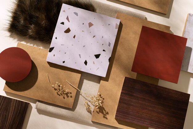 Draufsicht auf Platten aus MDF-Material