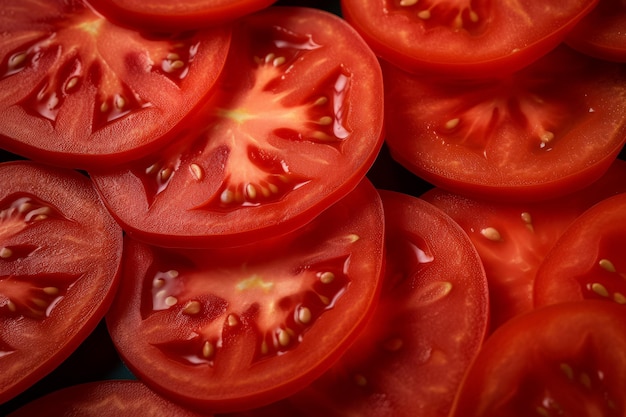 Kostenloses Foto draufsicht auf tomatenscheiben