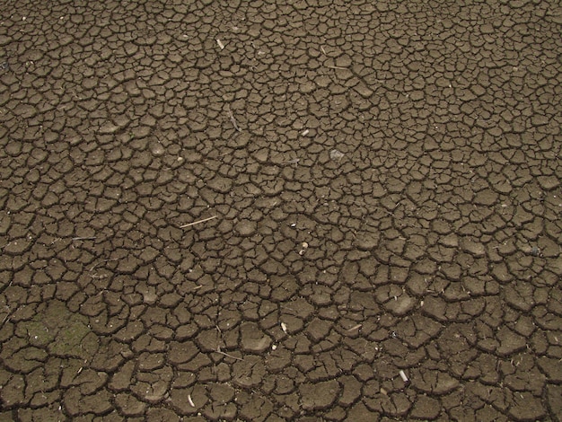 Draufsicht auf trockenen, rissigen Boden. Konzept der globalen Erwärmung, des Klimawandels und El Nino