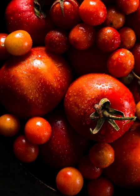 Draufsicht der Herbsttomaten